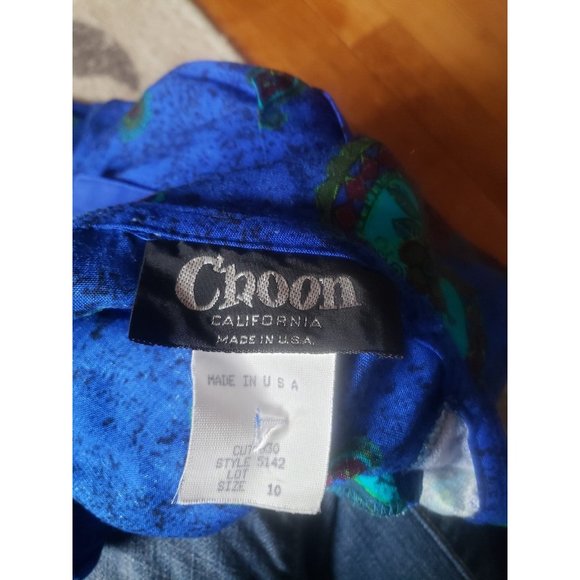 70s/80s Blue and Green Paisley Pants Set - Picture 6 of 6